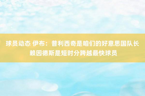 球员动态 伊布：普利西奇是咱们的好意思国队长 赖因德斯是短时分跨越最快球员