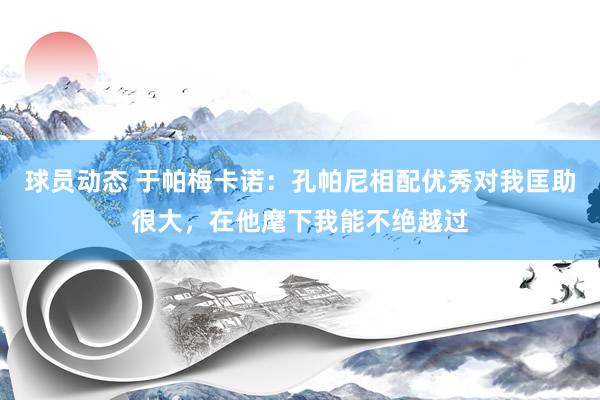 球员动态 于帕梅卡诺：孔帕尼相配优秀对我匡助很大，在他麾下我能不绝越过