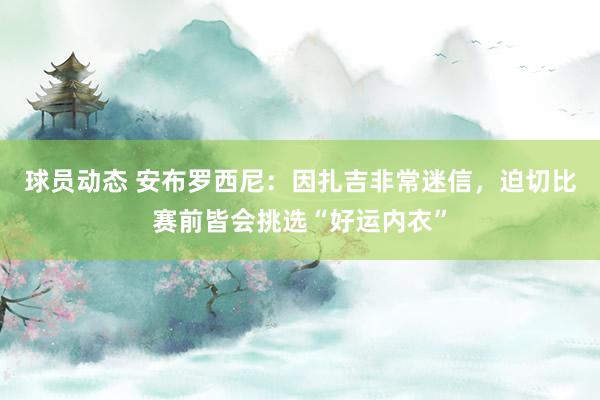 球员动态 安布罗西尼：因扎吉非常迷信，迫切比赛前皆会挑选“好运内衣”