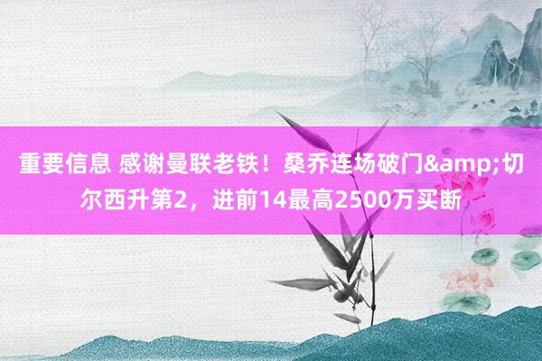 重要信息 感谢曼联老铁！桑乔连场破门&切尔西升第2，进前14最高2500万买断