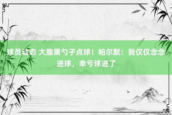 球员动态 大腹黑勺子点球！帕尔默：我仅仅念念进球，幸亏球进了