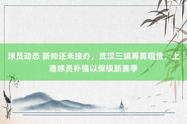 球员动态 新帅还未接办，武汉三镇筹算租赁，上港球员补强以保级新赛季