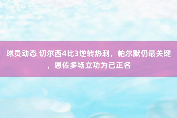 球员动态 切尔西4比3逆转热刺，帕尔默仍最关键，恩佐多场立功为己正名